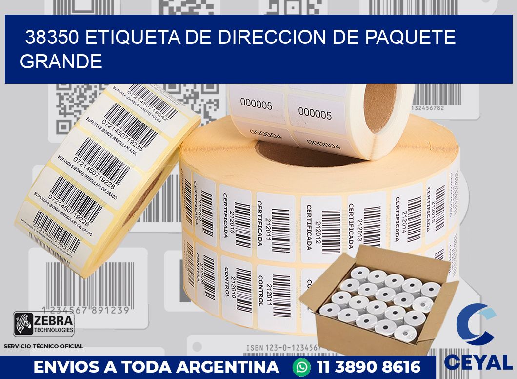 38350 Etiqueta de direccion de paquete grande