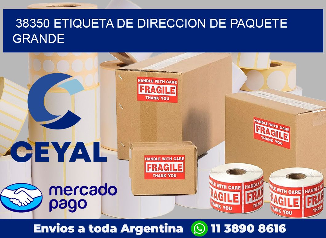 38350 Etiqueta de direccion de paquete grande