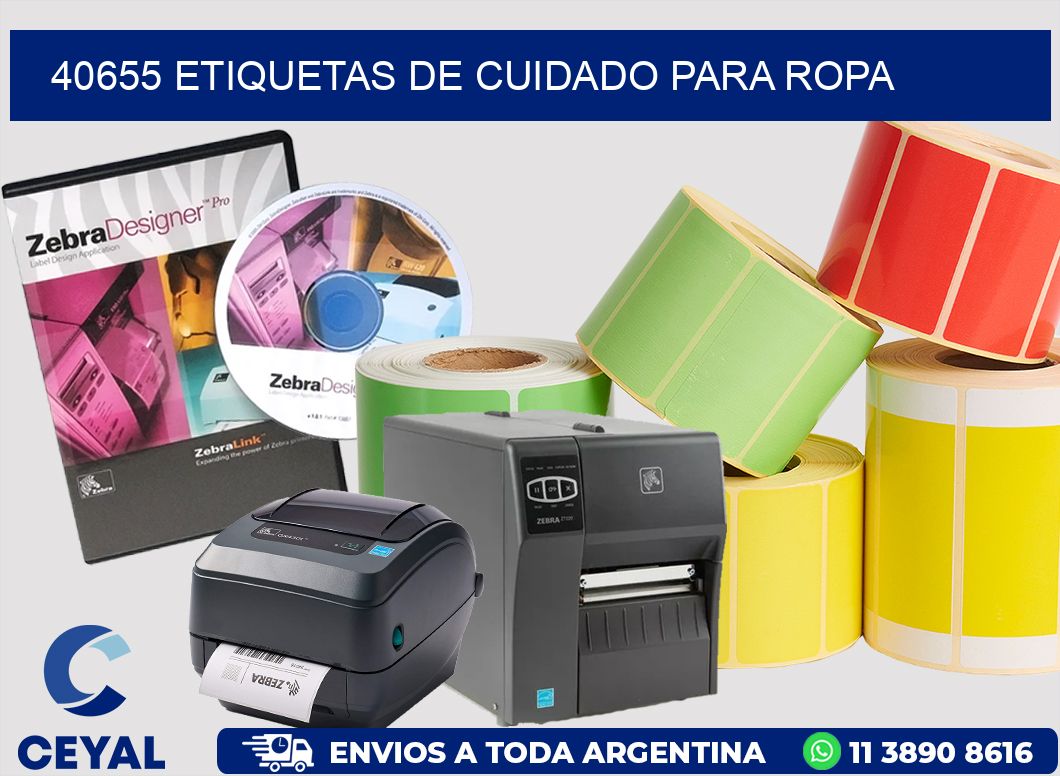 40655 Etiquetas de cuidado para ropa
