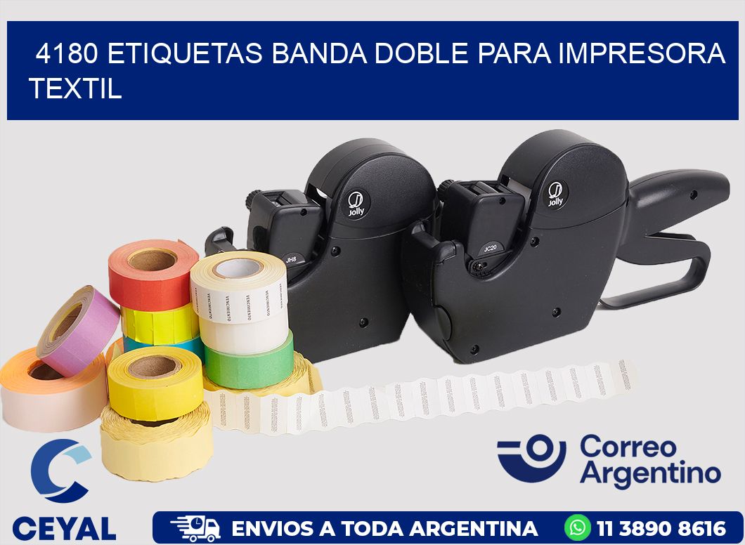 4180 etiquetas banda doble para impresora textil