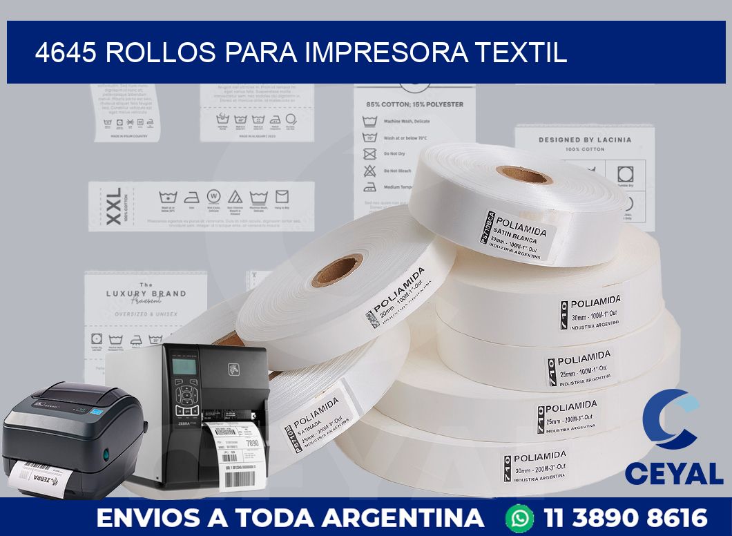 4645 rollos para impresora textil