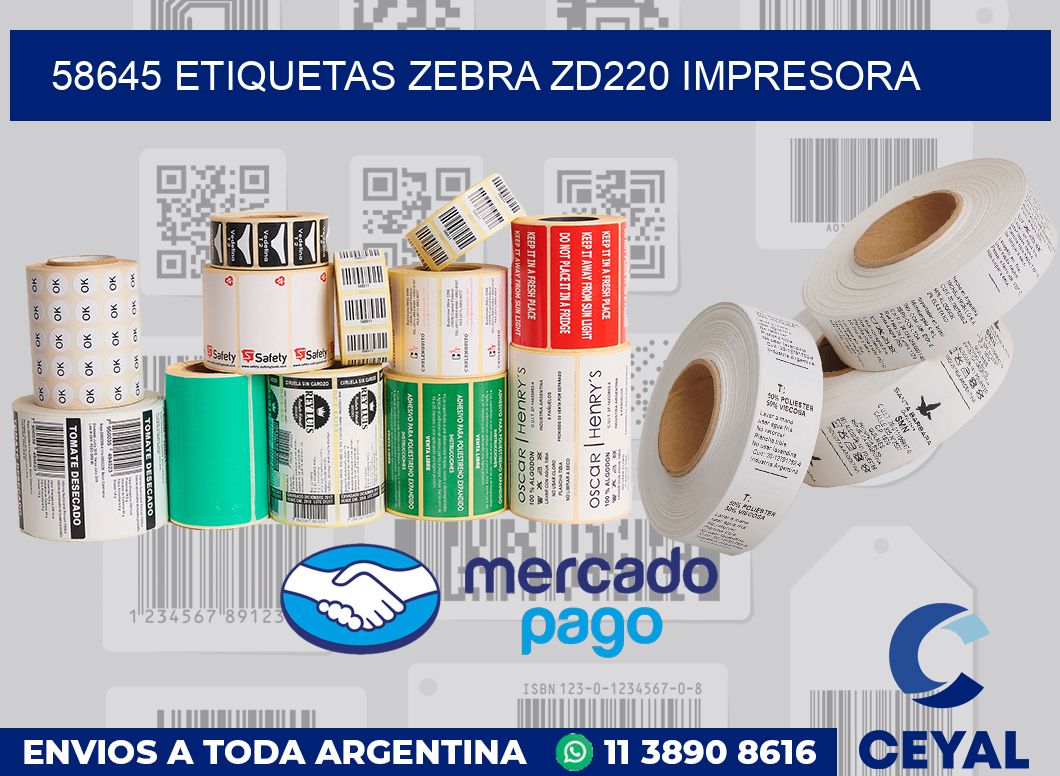 58645 etiquetas Zebra zd220 impresora