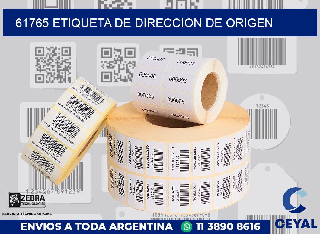 61765 Etiqueta de direccion de origen