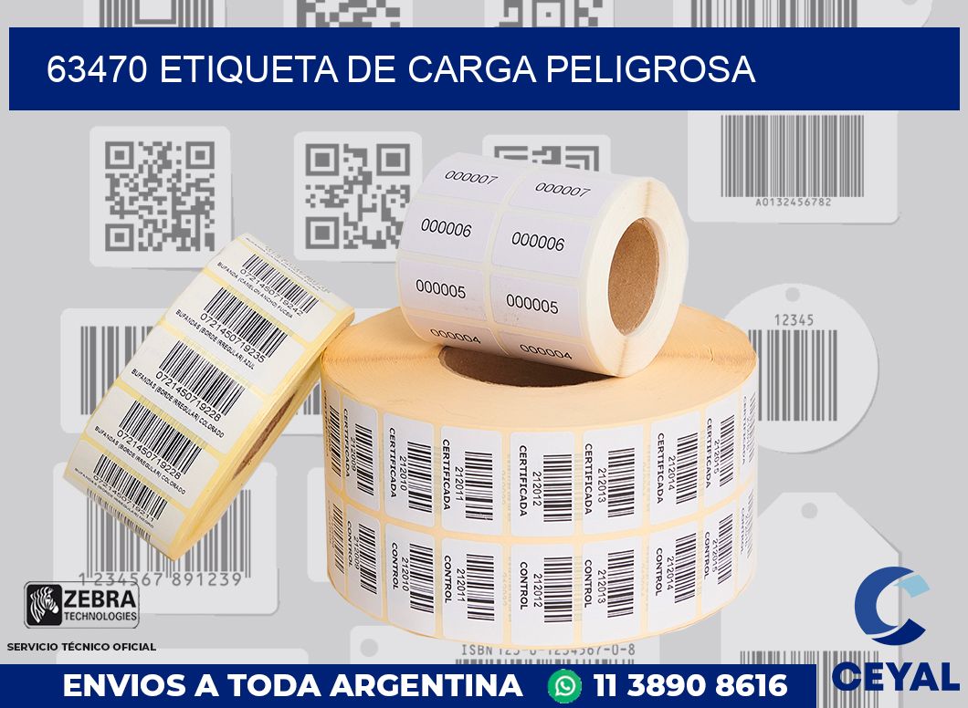 63470 Etiqueta de carga peligrosa
