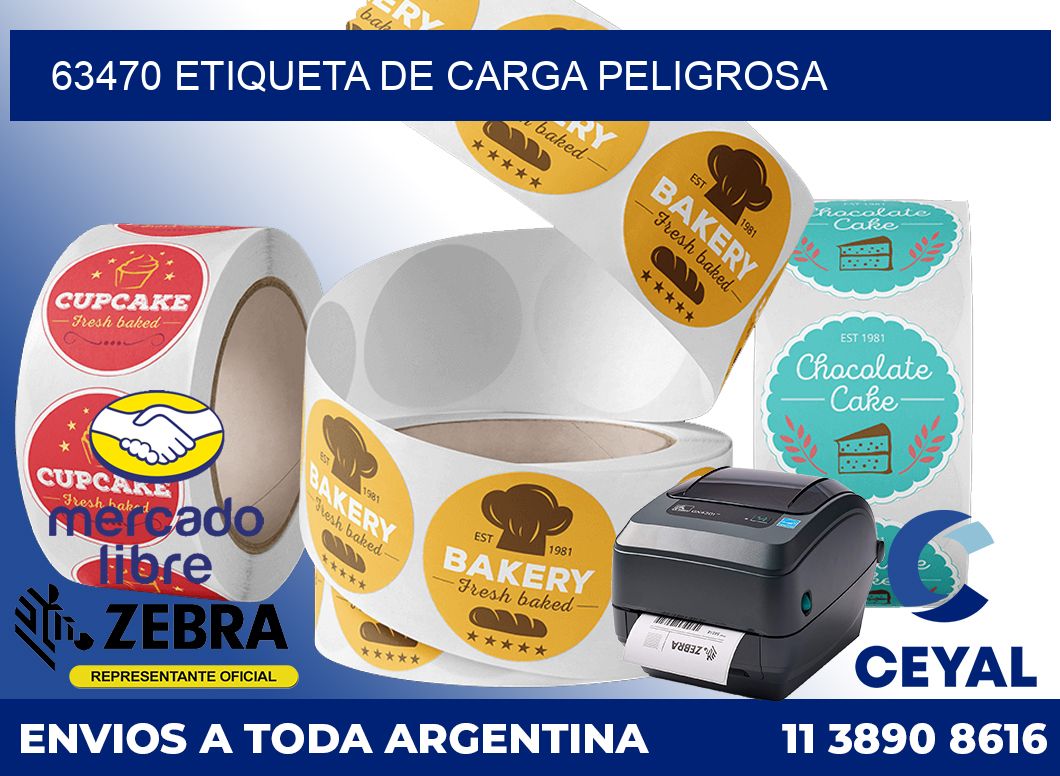 63470 Etiqueta de carga peligrosa