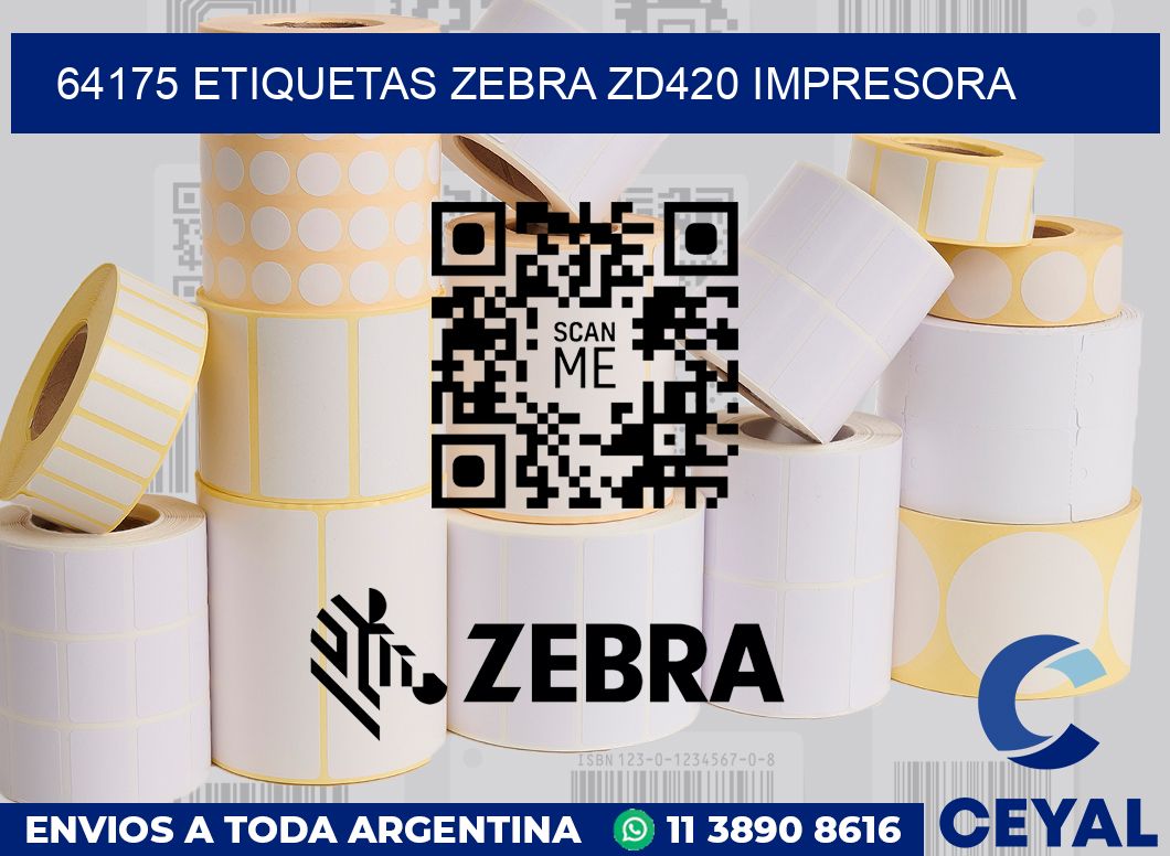 64175 etiquetas Zebra zd420 impresora