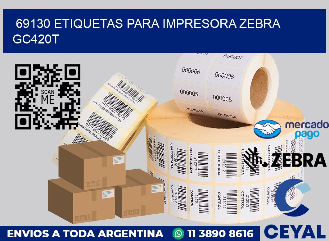 69130 etiquetas para impresora zebra GC420T