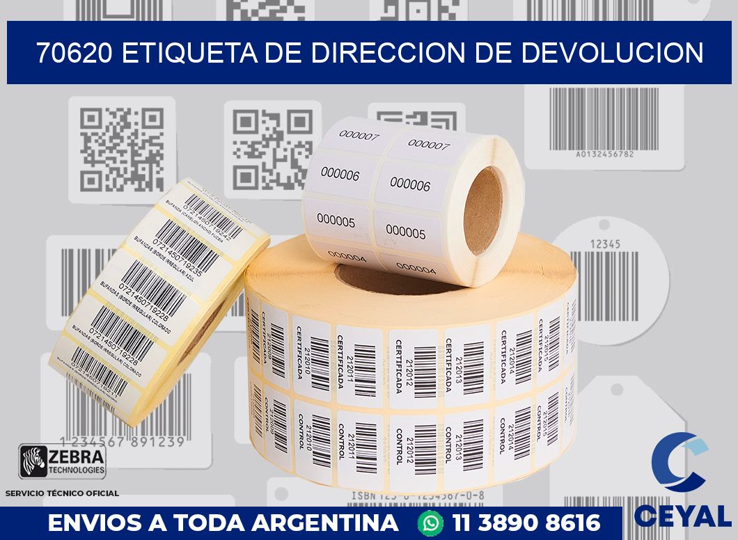 70620 Etiqueta de direccion de devolucion