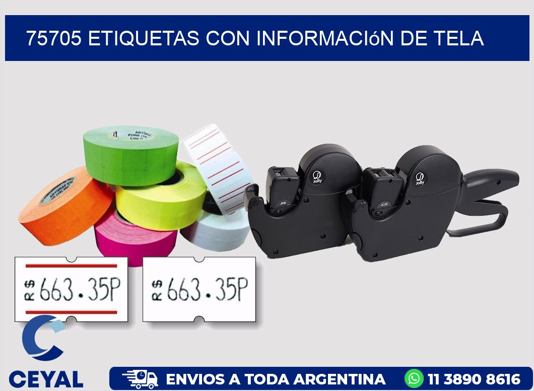 75705 Etiquetas con información de tela
