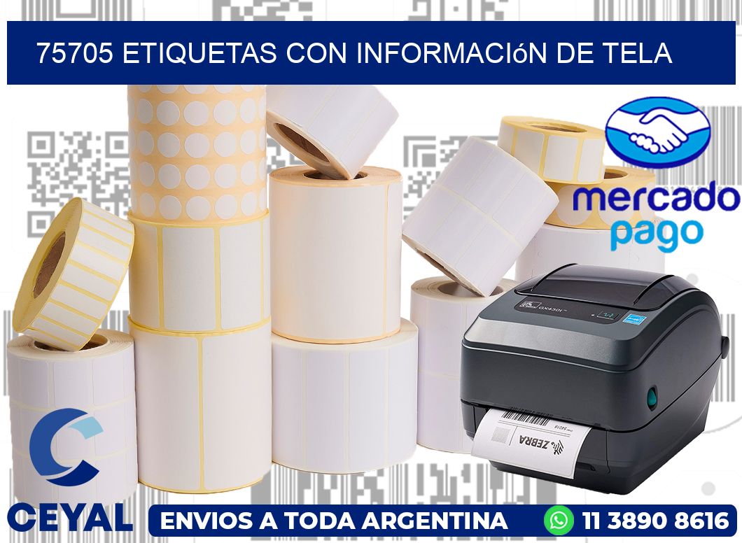 75705 Etiquetas con información de tela