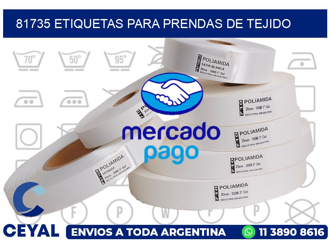 81735 Etiquetas para prendas de tejido