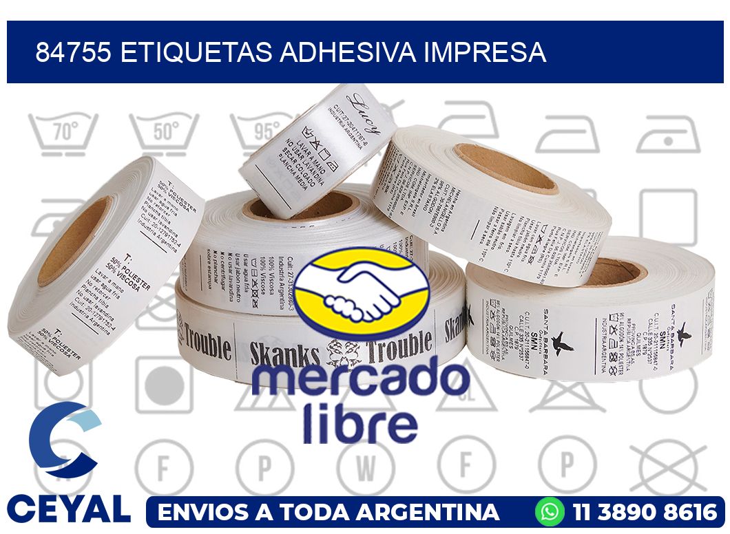 84755 etiquetas adhesiva impresa