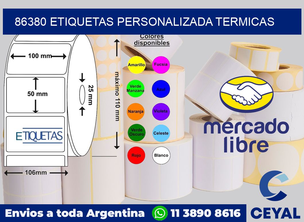 86380 etiquetas personalizada termicas