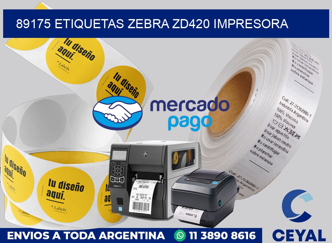 89175 etiquetas Zebra zd420 impresora