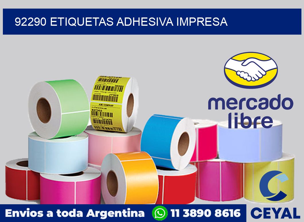92290 etiquetas adhesiva impresa