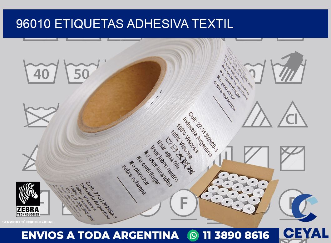 96010 etiquetas adhesiva textil