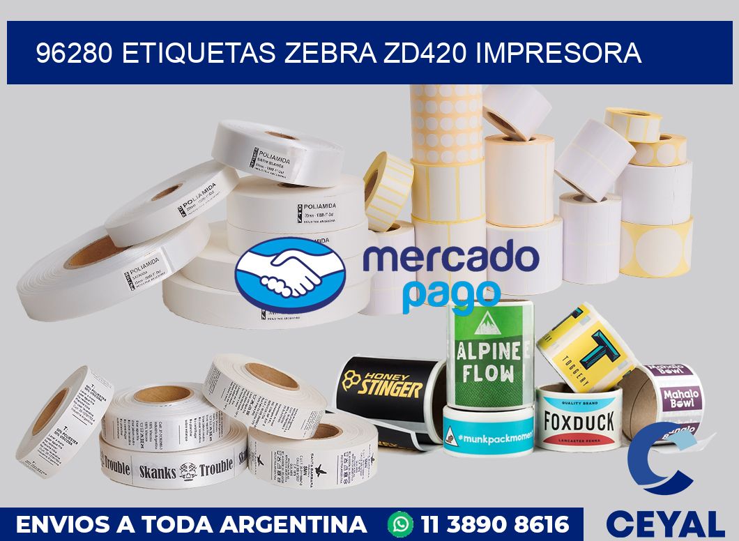 96280 etiquetas Zebra zd420 impresora