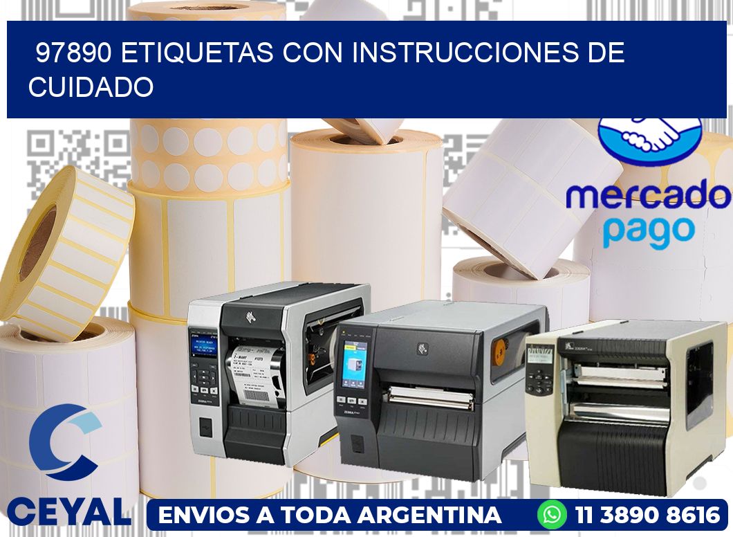 97890 Etiquetas con instrucciones de cuidado