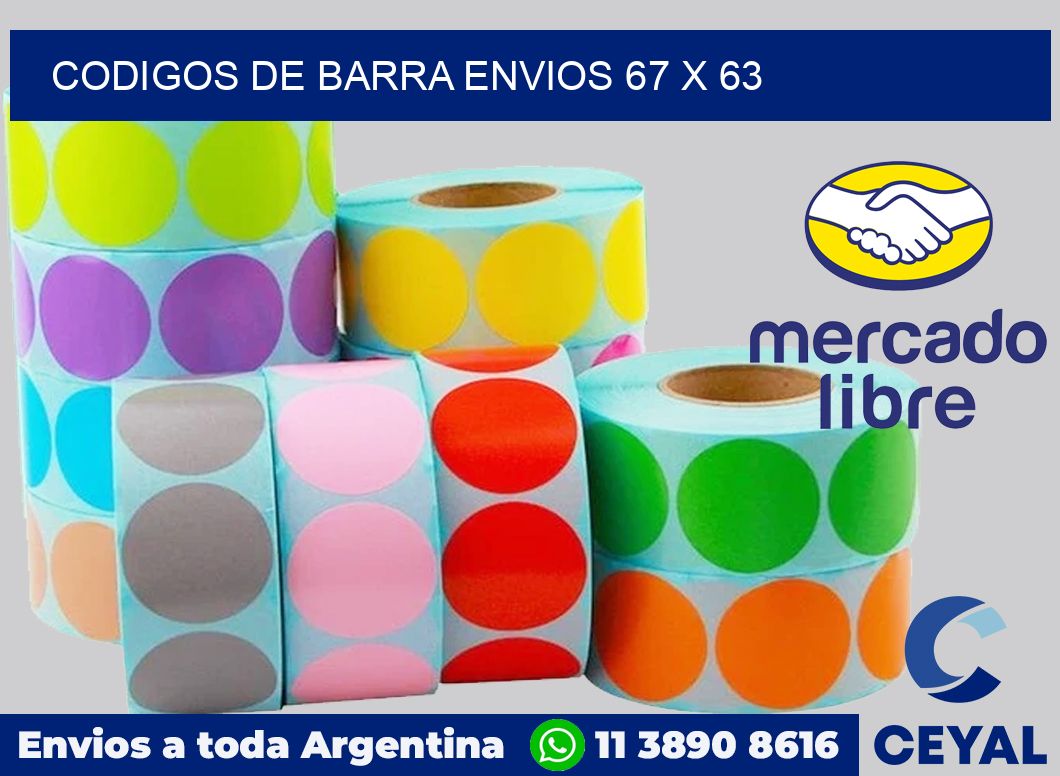 Codigos de barra envios 67 x 63