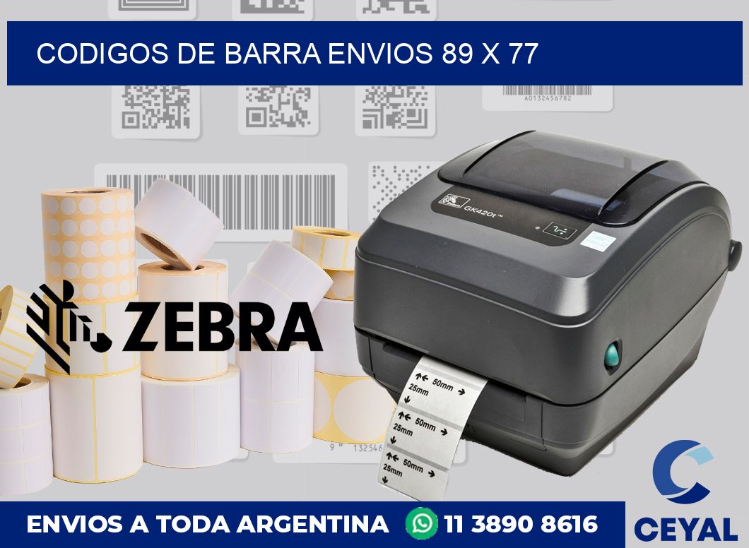 Codigos de barra envios 89 x 77