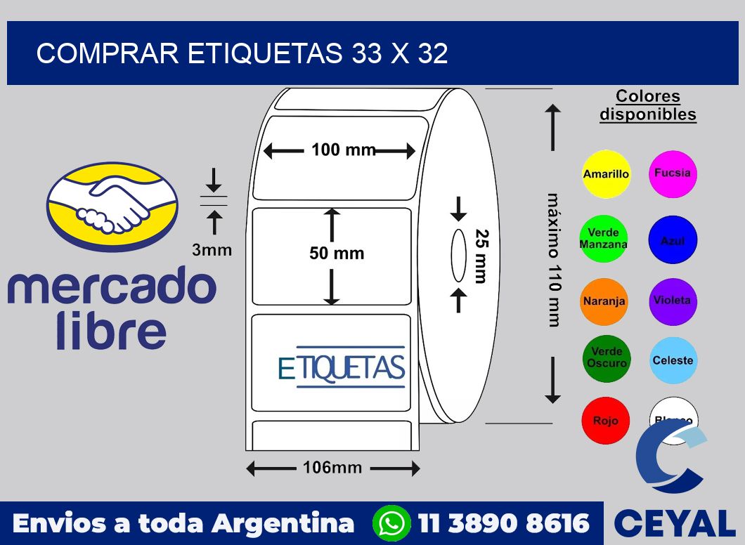 Comprar etiquetas 33 x 32