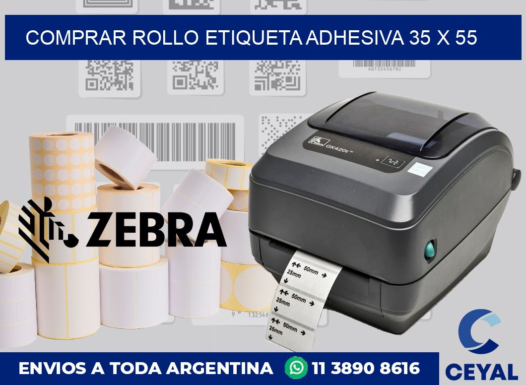Comprar rollo etiqueta adhesiva 35 x 55