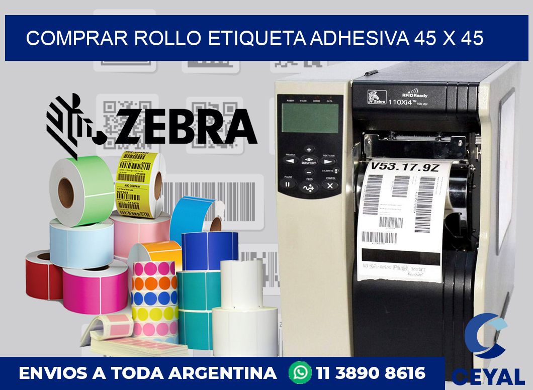 Comprar rollo etiqueta adhesiva 45 x 45
