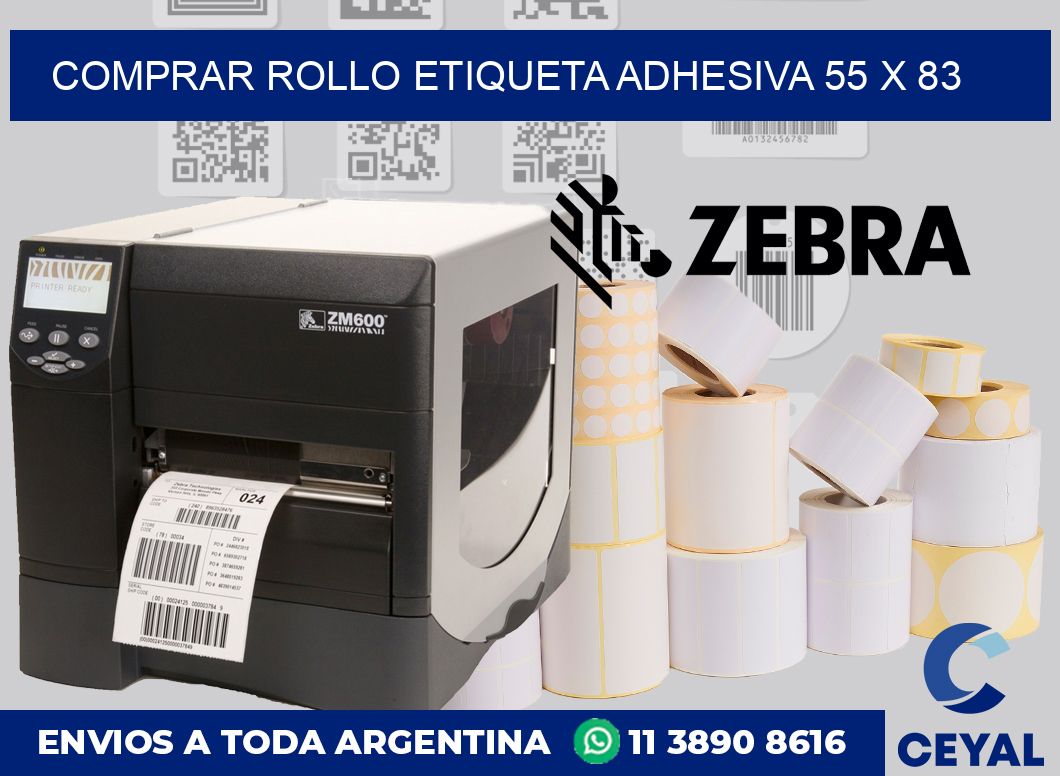 Comprar rollo etiqueta adhesiva 55 x 83