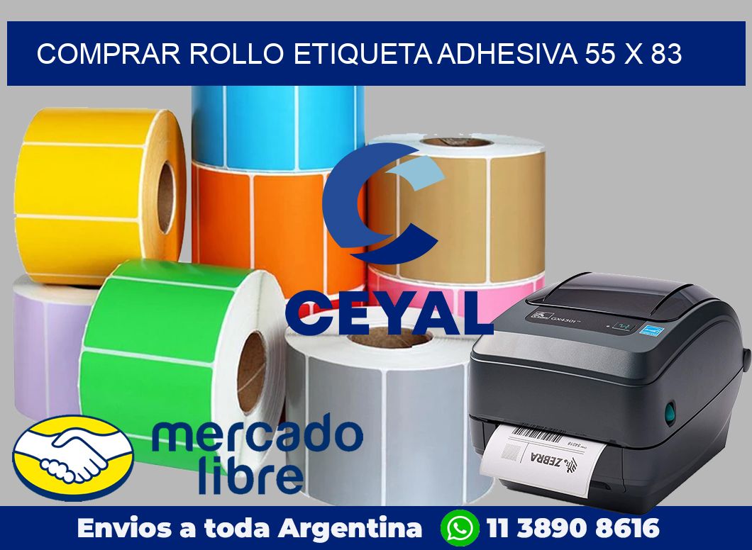 Comprar rollo etiqueta adhesiva 55 x 83