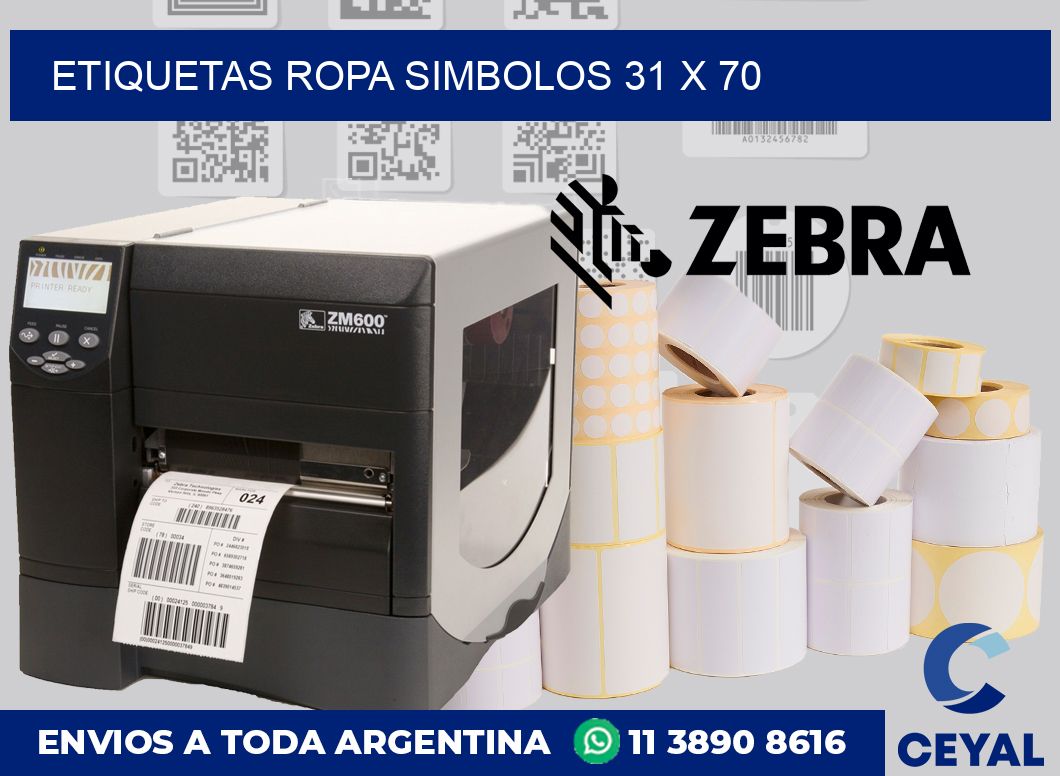 Etiquetas ropa simbolos 31 x 70