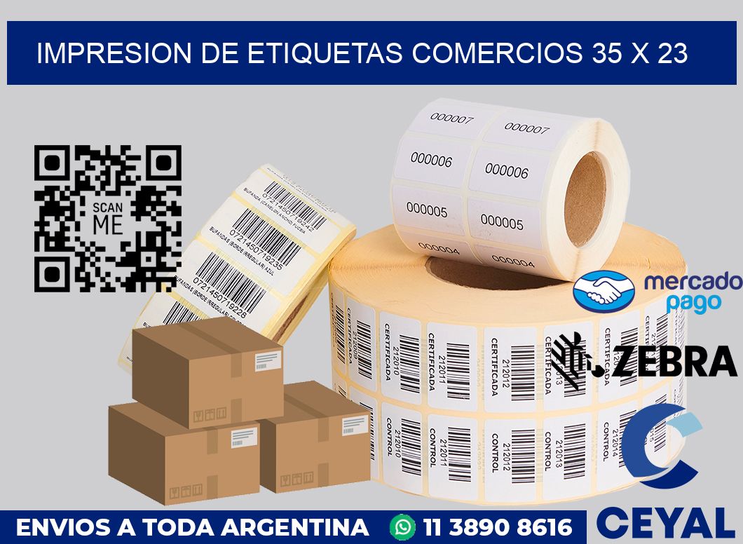 Impresion de etiquetas comercios 35 x 23