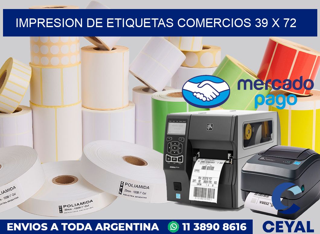Impresion de etiquetas comercios 39 x 72
