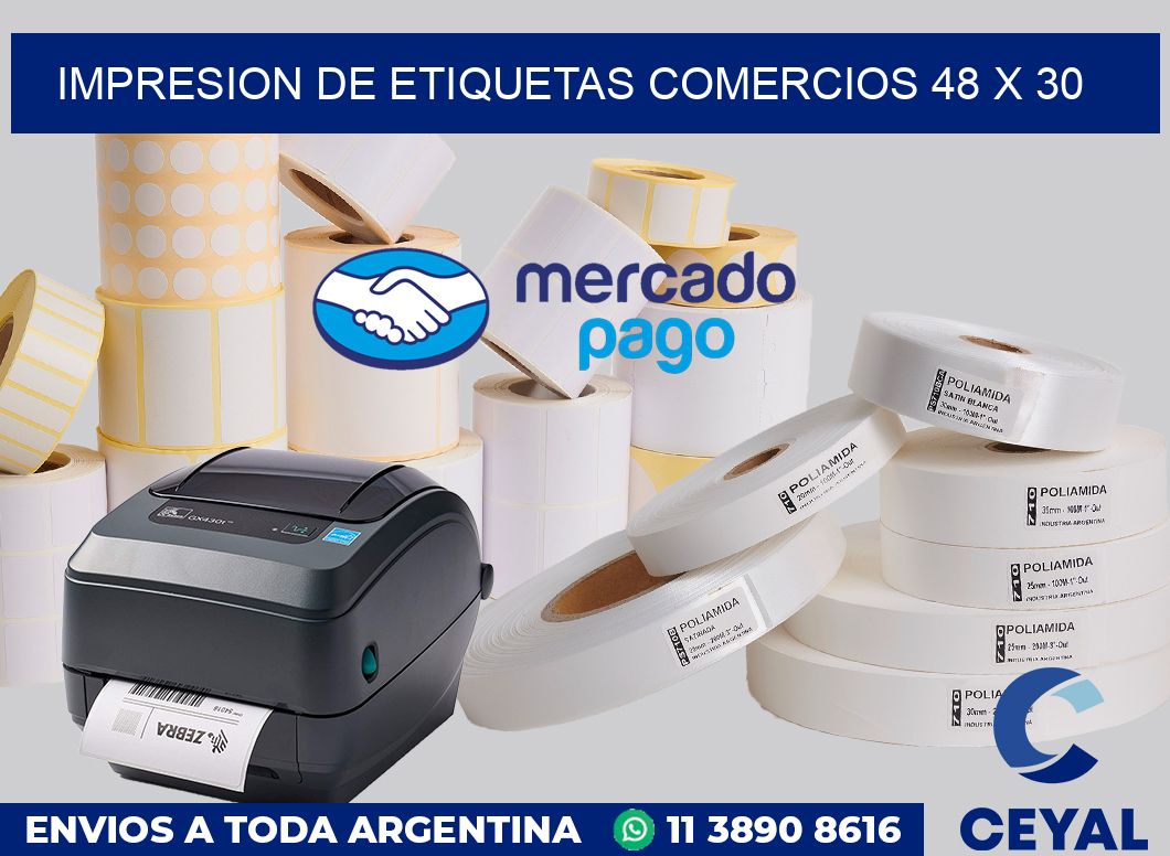 Impresion de etiquetas comercios 48 x 30