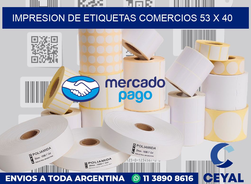 Impresion de etiquetas comercios 53 x 40