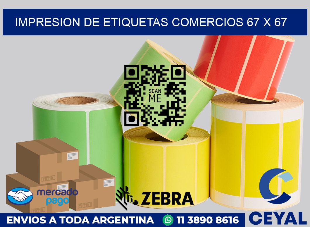 Impresion de etiquetas comercios 67 x 67