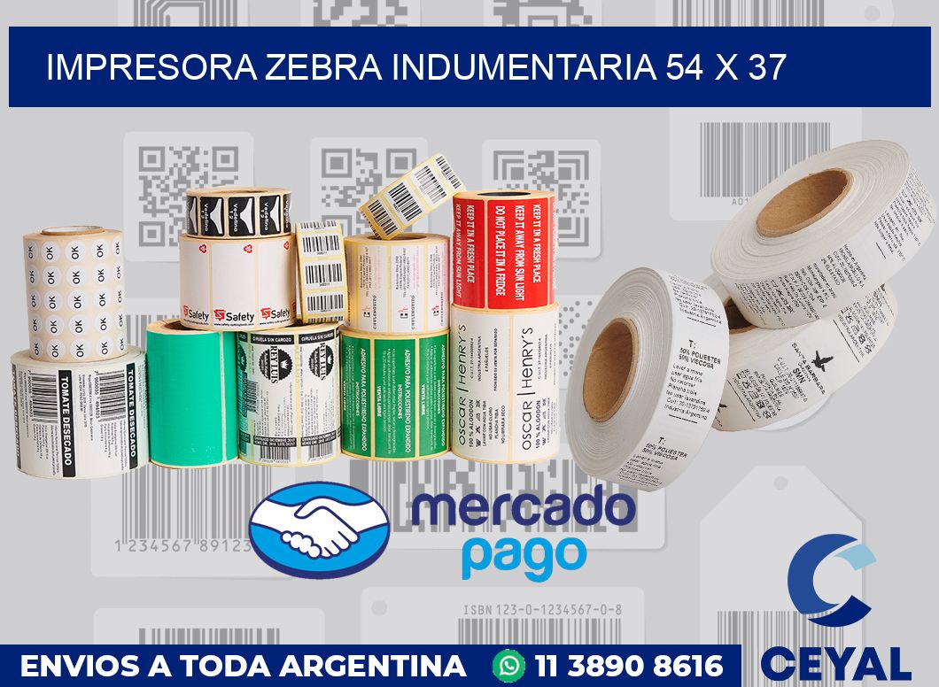 Impresora Zebra indumentaria 54 x 37