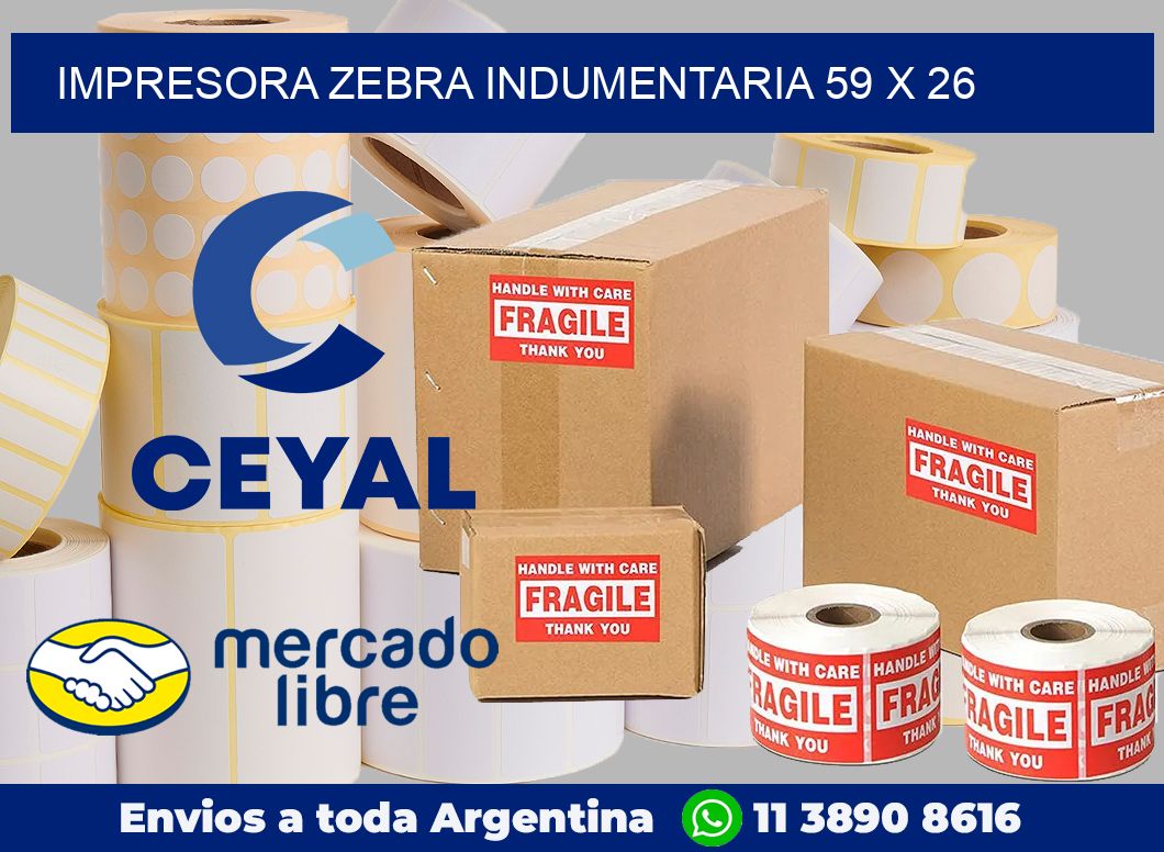 Impresora Zebra indumentaria 59 x 26