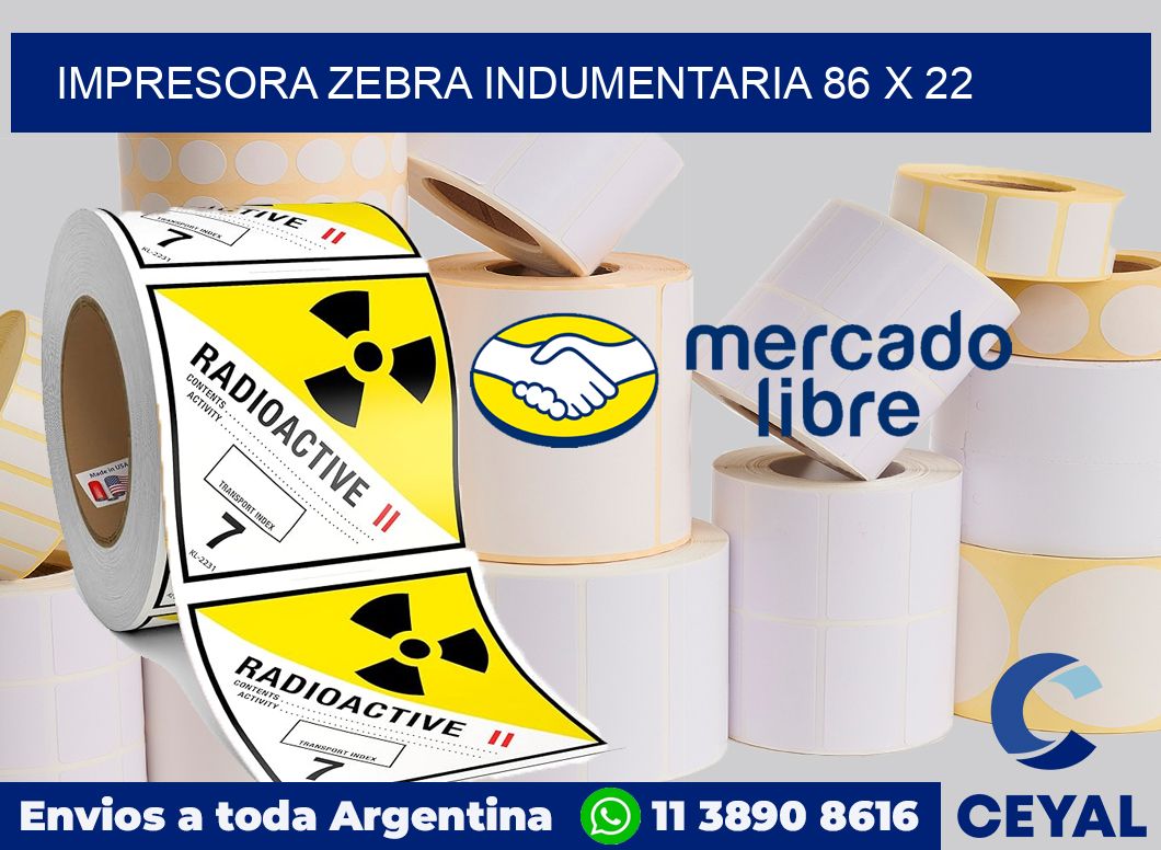 Impresora Zebra indumentaria 86 x 22