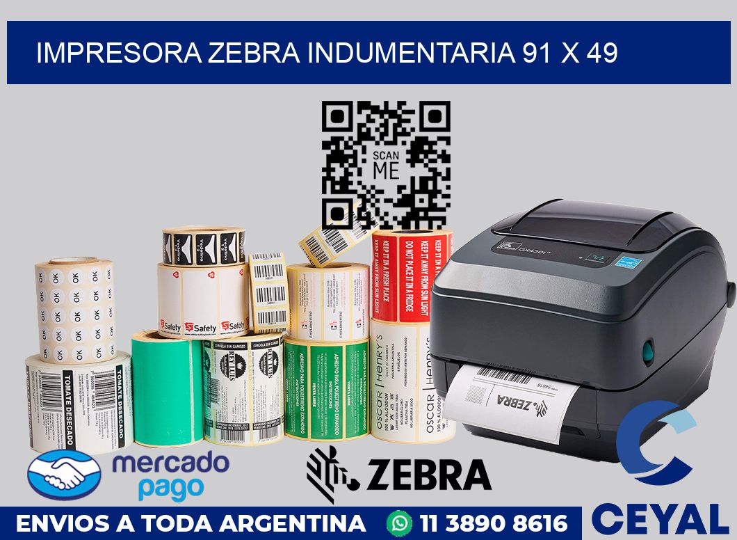 Impresora Zebra indumentaria 91 x 49