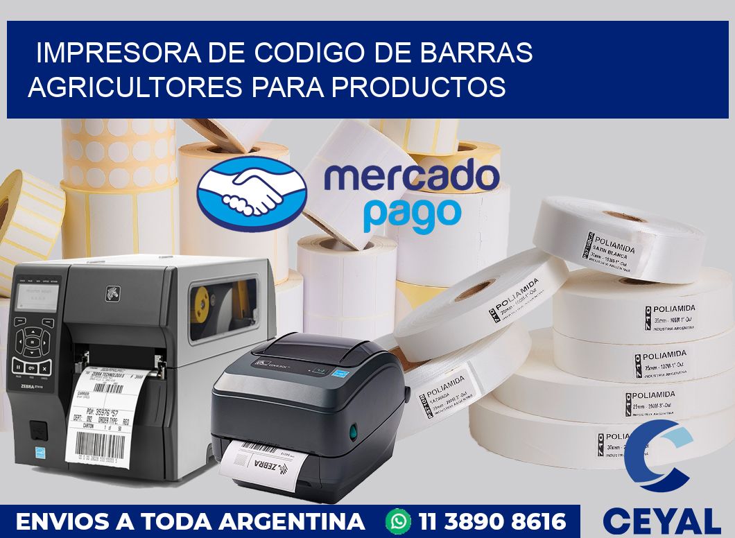 Impresora de codigo de barras Agricultores para productos
