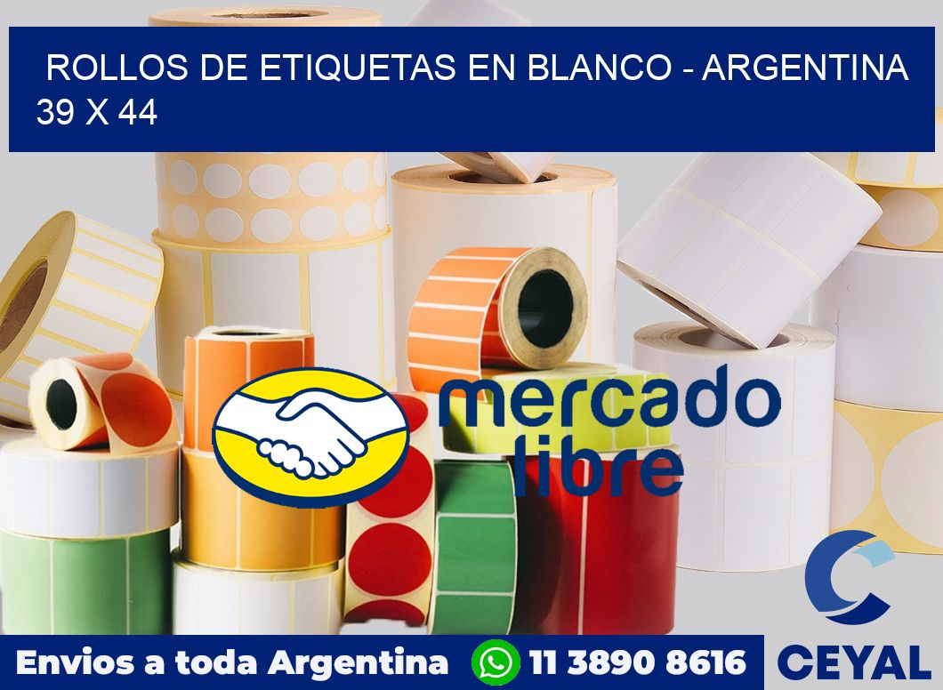 Rollos de etiquetas en blanco - Argentina 39 x 44