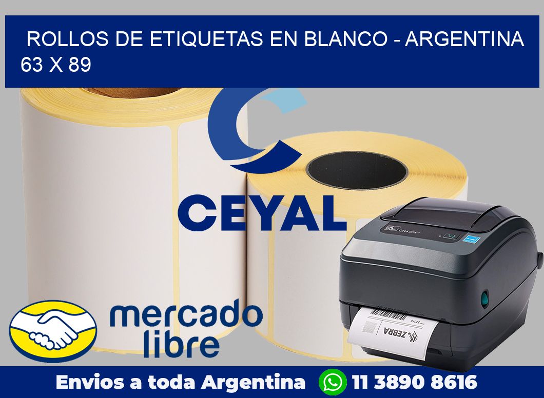 Rollos de etiquetas en blanco – Argentina 63 x 89