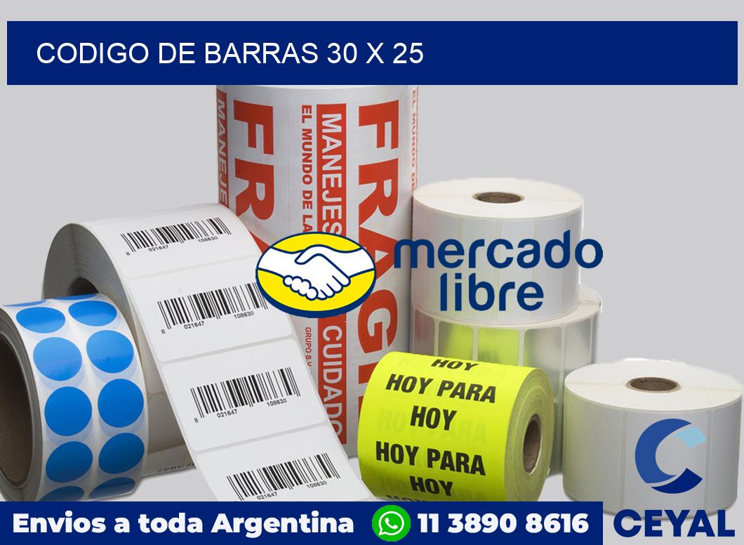 codigo de barras 30 x 25