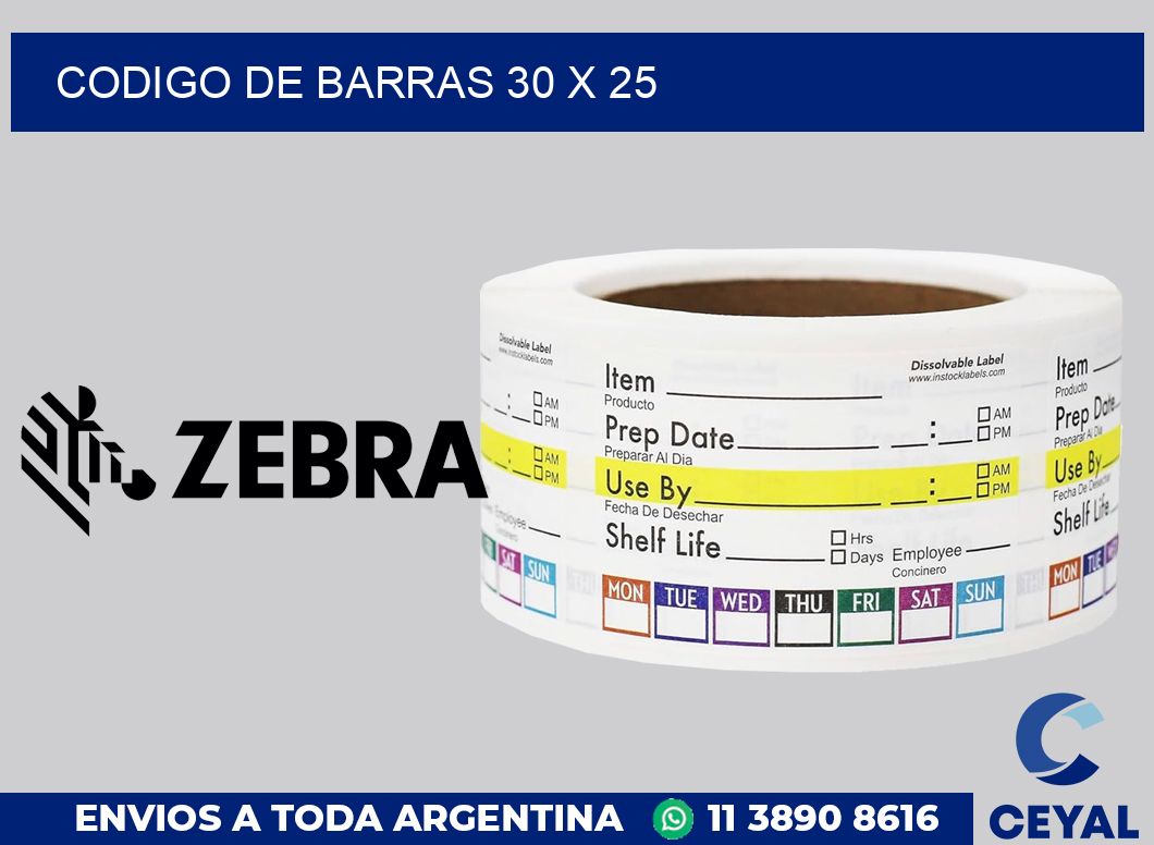 codigo de barras 30 x 25