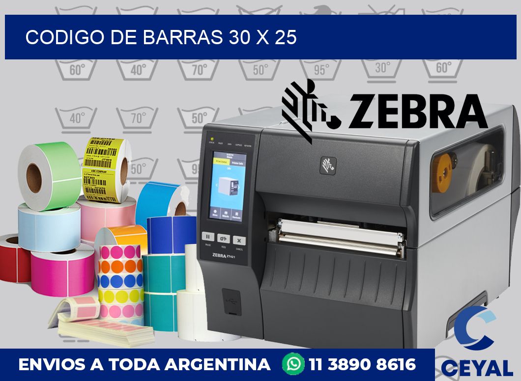 codigo de barras 30 x 25