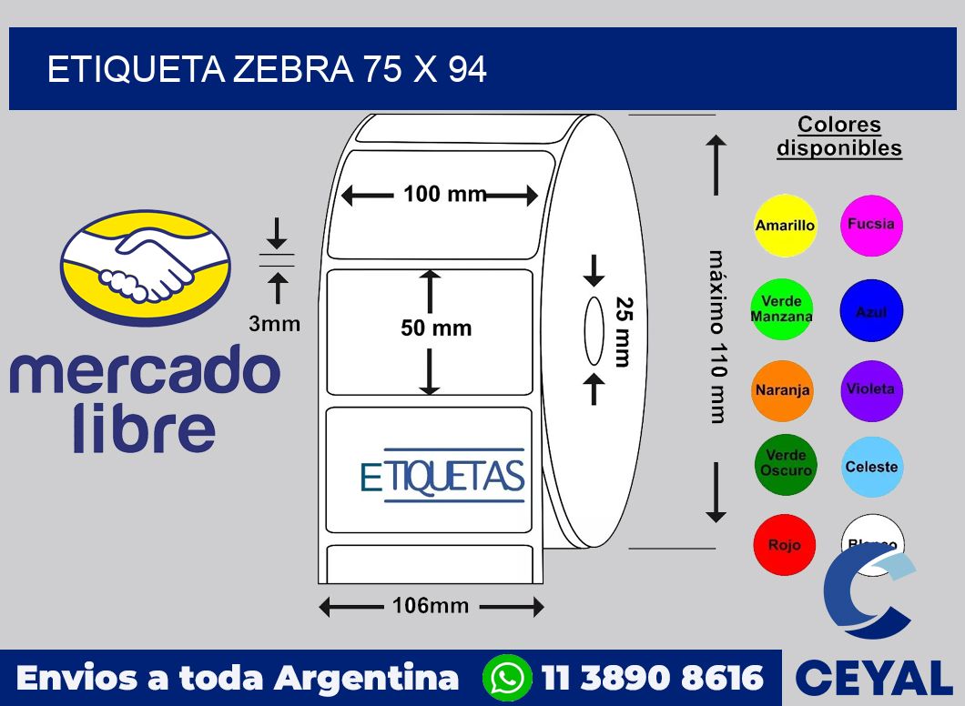 etiqueta zebra 75 x 94