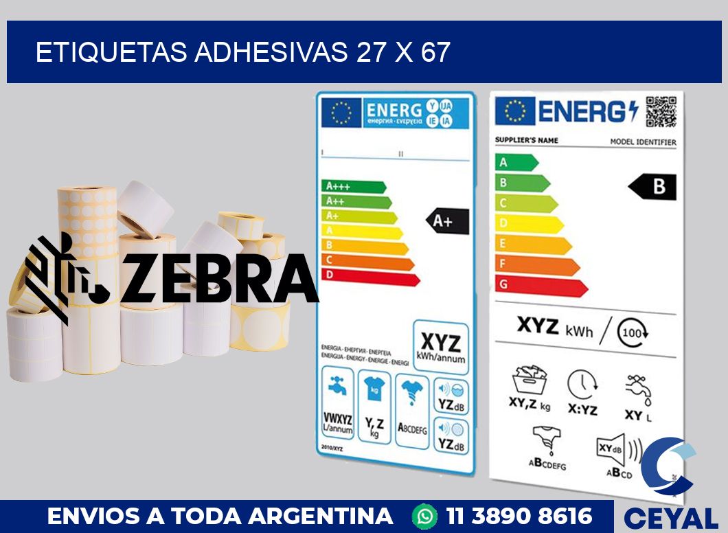 etiquetas adhesivas 27 x 67