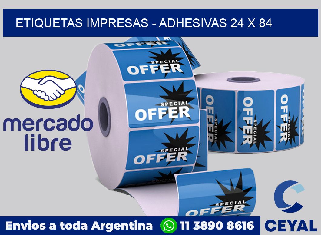 etiquetas impresas - Adhesivas 24 x 84