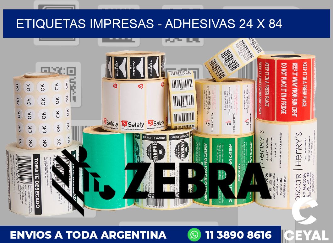 etiquetas impresas - Adhesivas 24 x 84