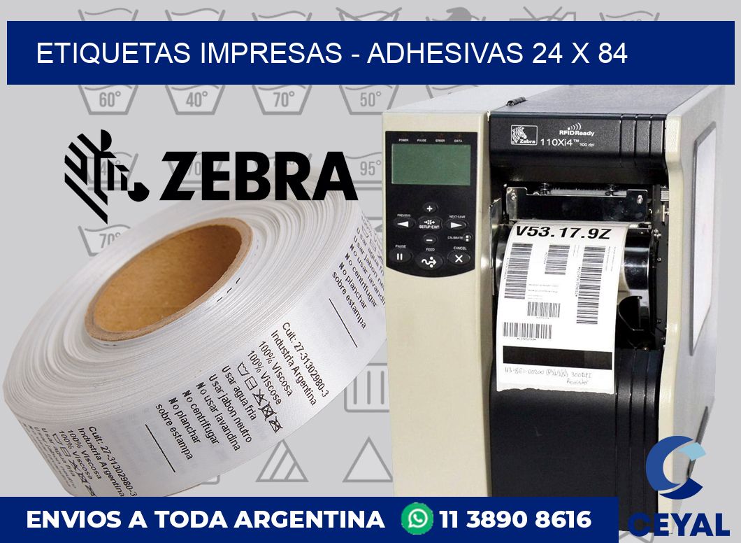 etiquetas impresas – Adhesivas 24 x 84